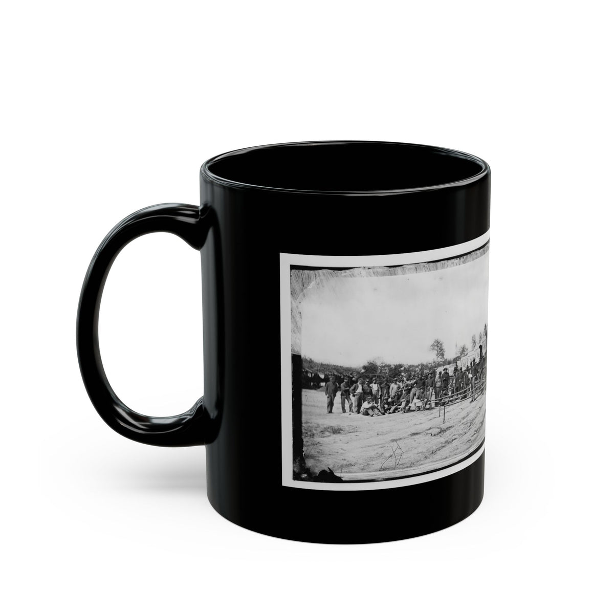Falmouth, Va. Men And Wagons Of The Engineer Corps Ambulance Train (U.S. Civil War) Black Coffee Mug