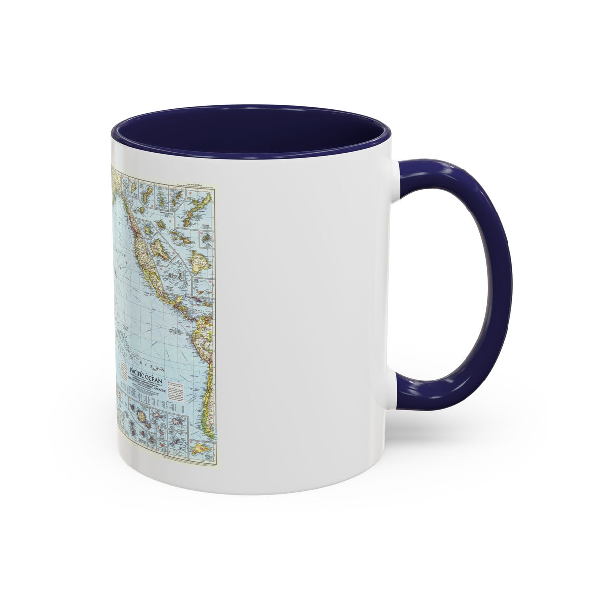 Pacific Ocean (1952) (Map) Accent Coffee Mug