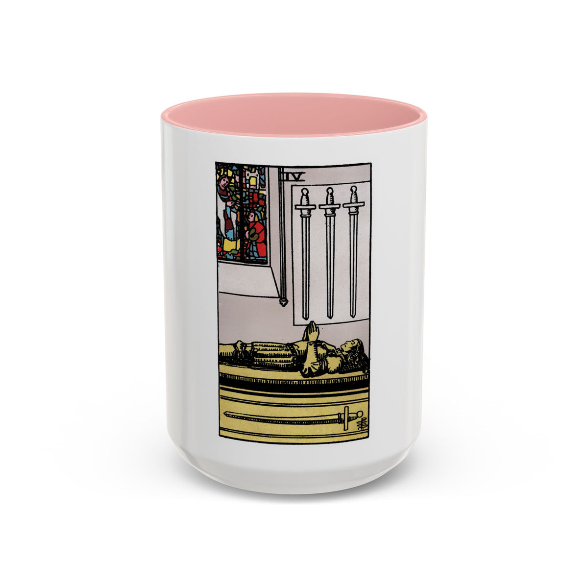 The 4 of Swords (Tarot Card) Accent Coffee Mug