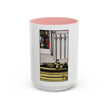 The 4 of Swords (Tarot Card) Accent Coffee Mug