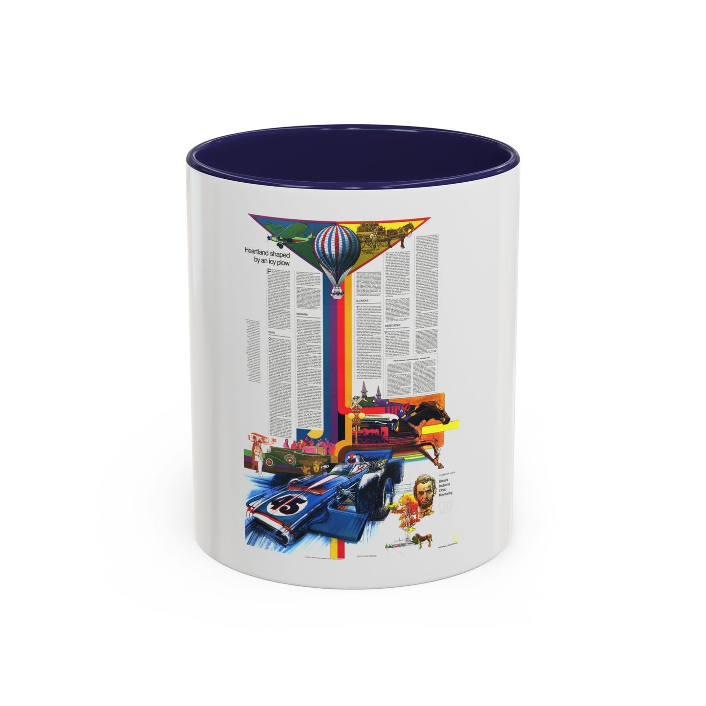 USA - Illinois, Indiana, Ohio, Kentucky 2 (1977) (Map) Accent Coffee Mug