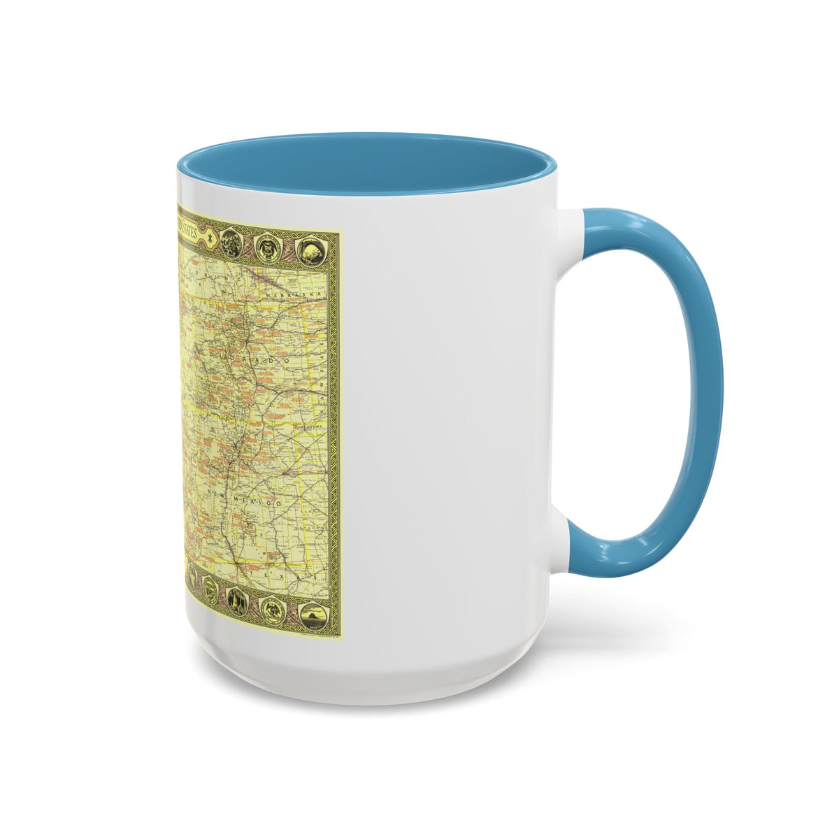 USA - Southwestern (1940) (Map) Accent Coffee Mug