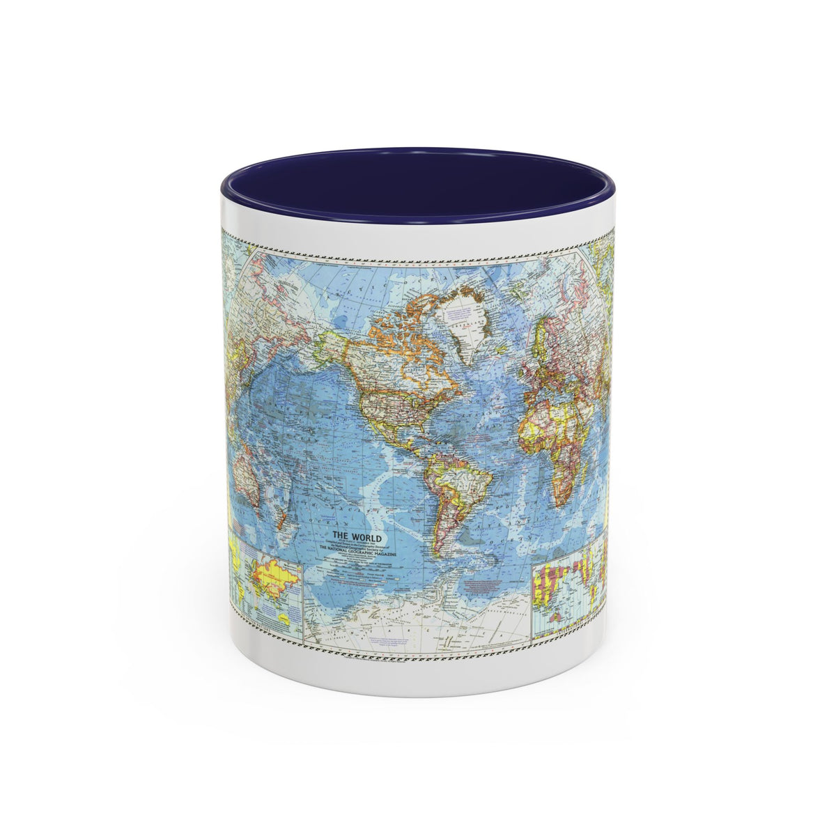 World Map (1960) (Map) Accent Coffee Mug