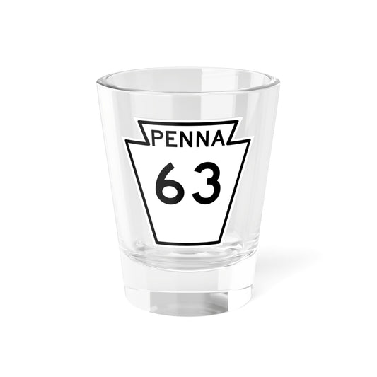 PA-63 1948 (Pennsylvania) (Road Sign) Shot Glass 1.5oz
