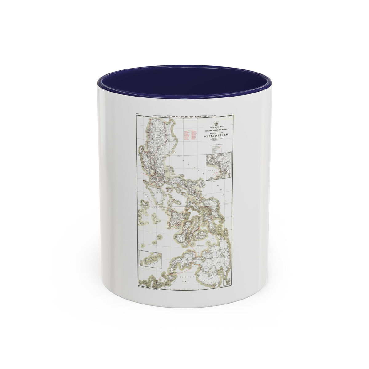 Philippines, The 1 & 2 (1902) (Map) Accent Coffee Mug