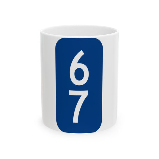 Warren County 67 NY tab (New York) (Road Sign) White Coffee Mug