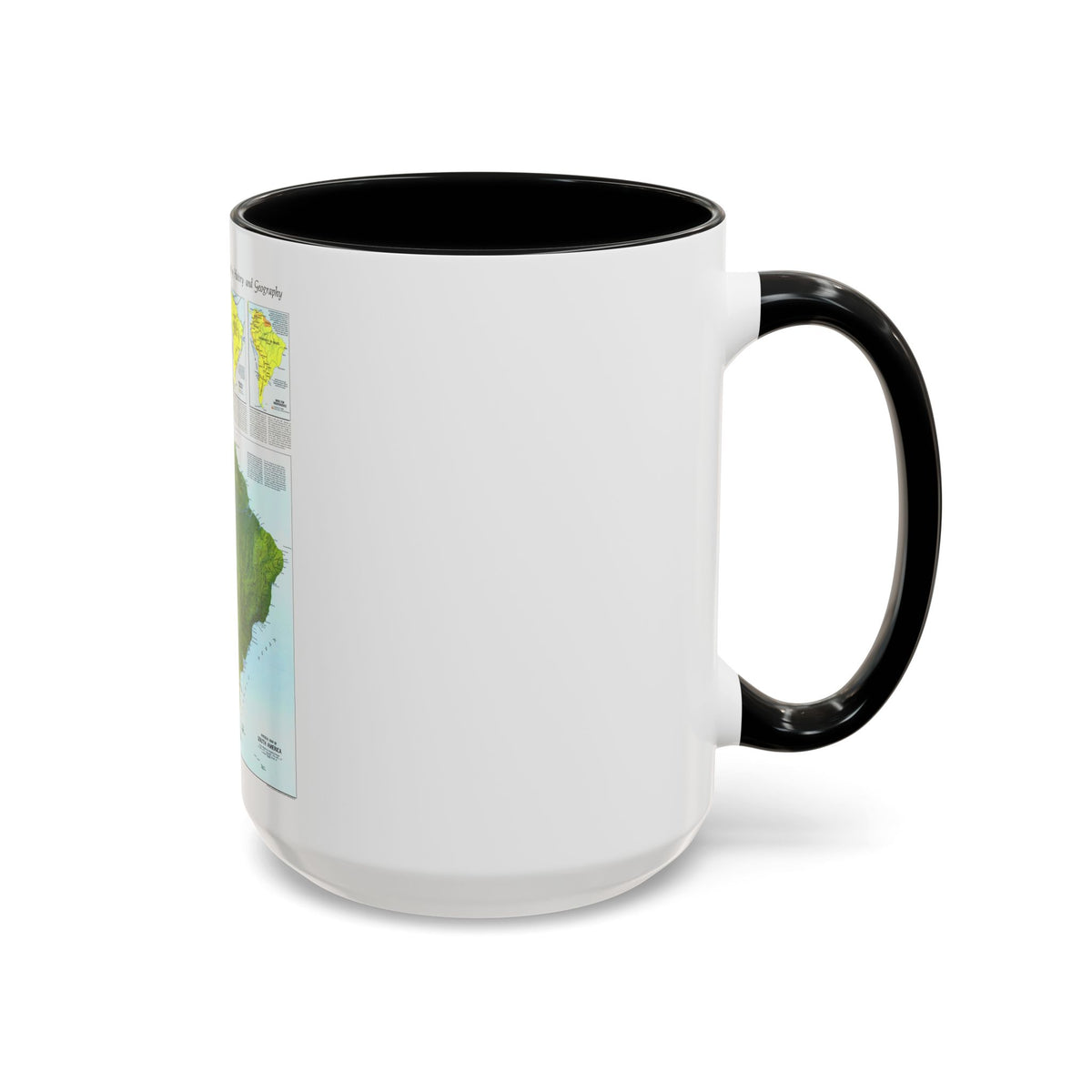 South America - Physical Map (1972) (Map) Accent Coffee Mug