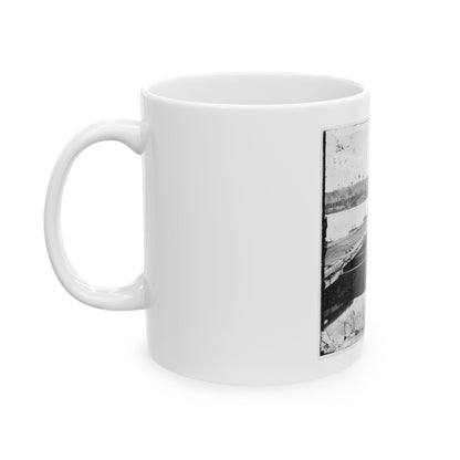 Jones' Landing, Va., Vicinity. Pontoon Bridge Over The James, From The North Bank (U.S. Civil War) White Coffee Mug