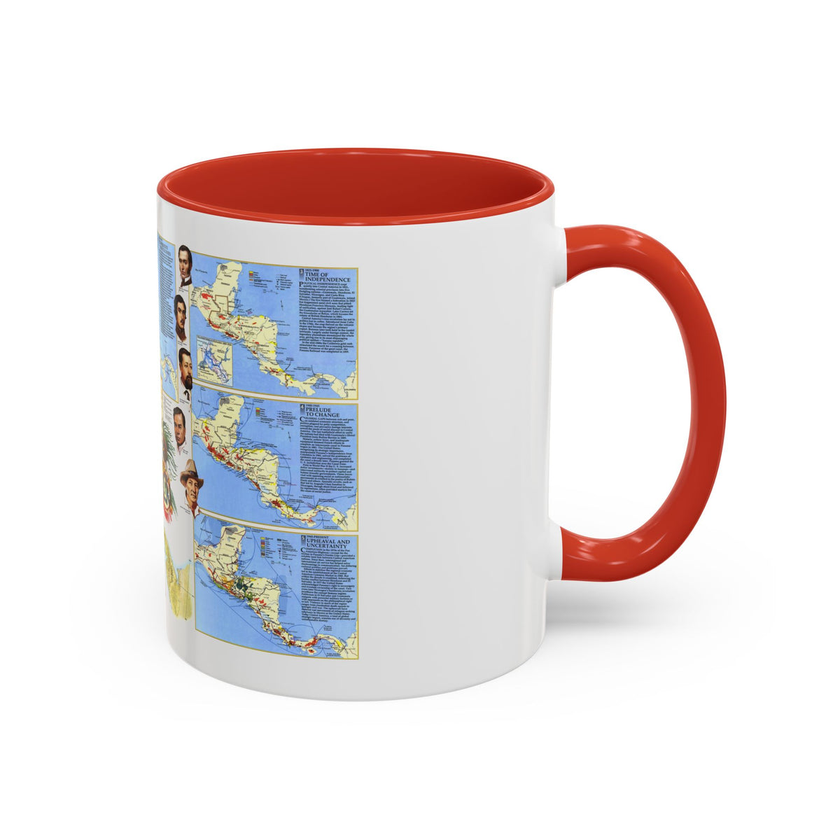 Central America Past and Present (1986) (Map) Accent Coffee Mug