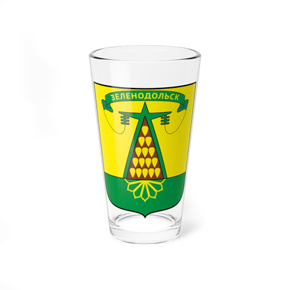 Coat of arms of Zelenodolsk Dnipropetrovsk Oblast (Ukraine) (Coat of Arms) Pint Glass 16oz