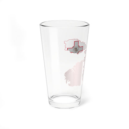 Flag map of Malta (Malta) Pint Glass 16oz