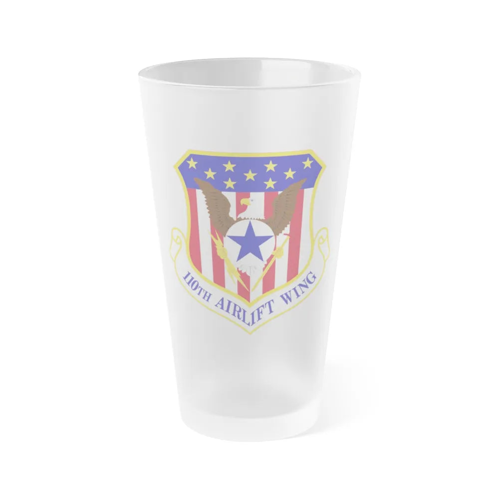 110th Airlift Wing (U.S. Air Force) Frosted Pint Glass 16oz-16oz-Frosted-Go Mug Yourself