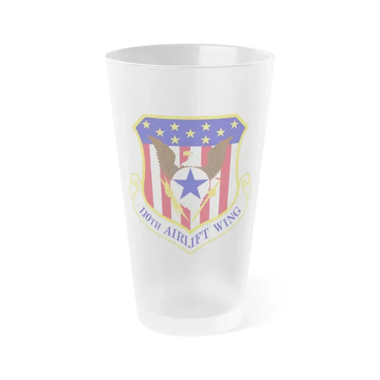 110th Airlift Wing (U.S. Air Force) Frosted Pint Glass 16oz 16oz Frosted - Go Mug Yourself