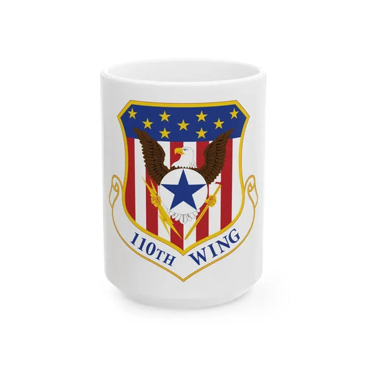 110th Wing emblem (U.S. Air Force) White Coffee Mug 15oz - Go Mug Yourself