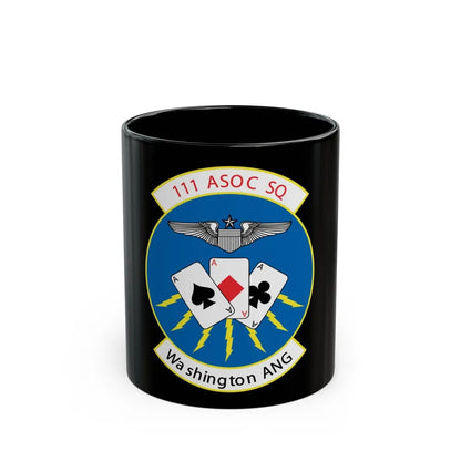 111 ASOC Sq Washington ANG (U.S. Air Force) Black Coffee Mug-11oz-Go Mug Yourself