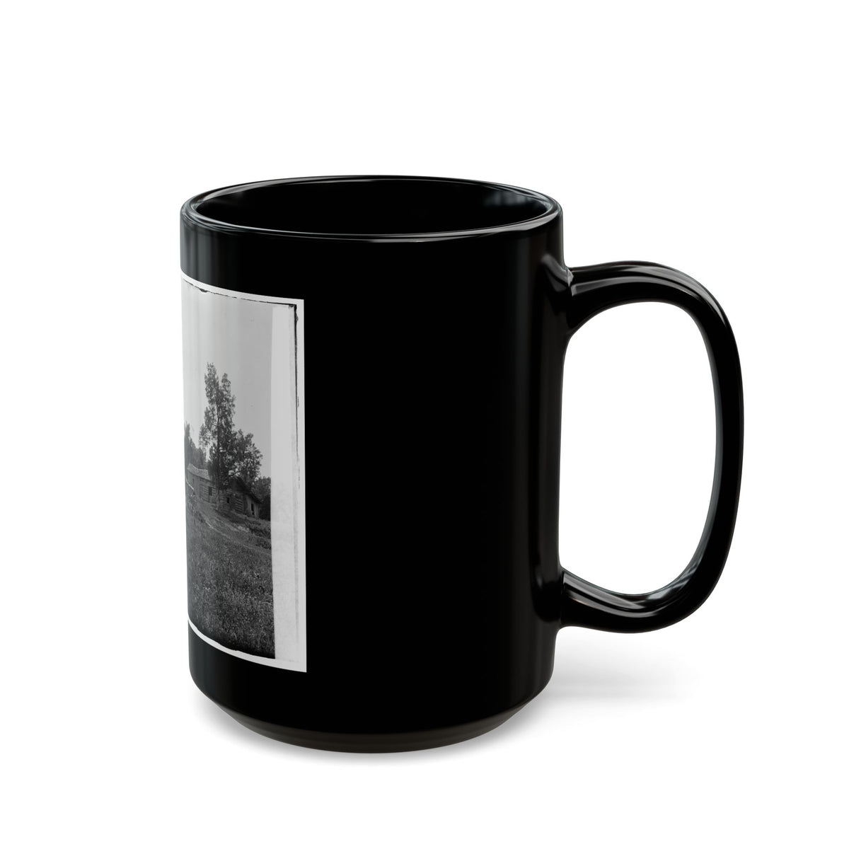 Cannons, Monument, And Cabin At Chickamauga And Chattanooga National Military Park (U.S. Civil War) Black Coffee Mug