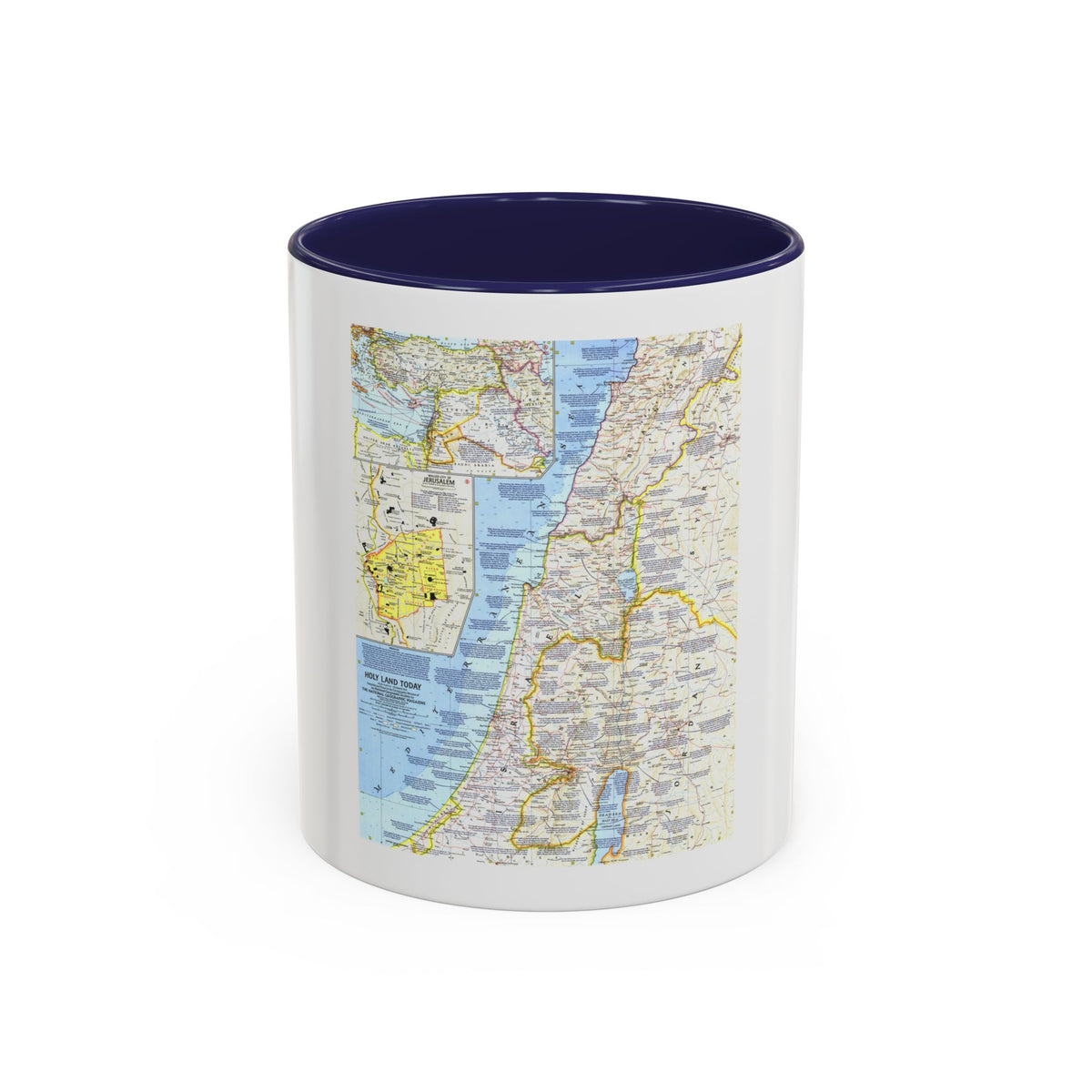 Middle East - Holy Land Today (1963) (Map) Accent Coffee Mug
