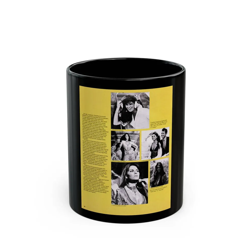 Caroline Munro #363 - Questar Mag. Vol. 2 #3, June '80 (Vintage Female Icon) Black Coffee Mug-11oz-Go Mug Yourself