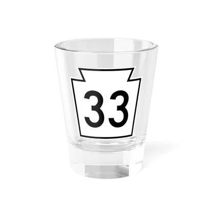 PA-33 1962 (Pennsylvania) (Road Sign) Shot Glass 1.5oz