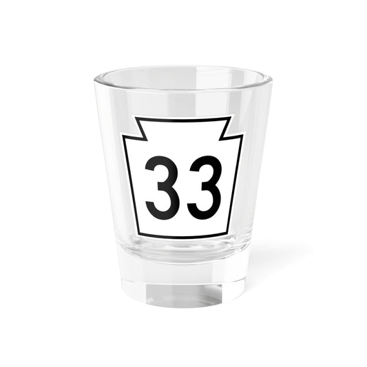 PA-33 1962 (Pennsylvania) (Road Sign) Shot Glass 1.5oz