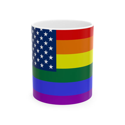 LGBT USA flag cropped (United States) White Coffee Mug