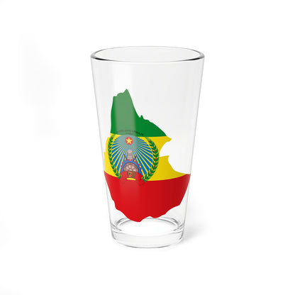 Flag map of Ethiopia 1987-1991 (Ethiopia) Pint Glass 16oz