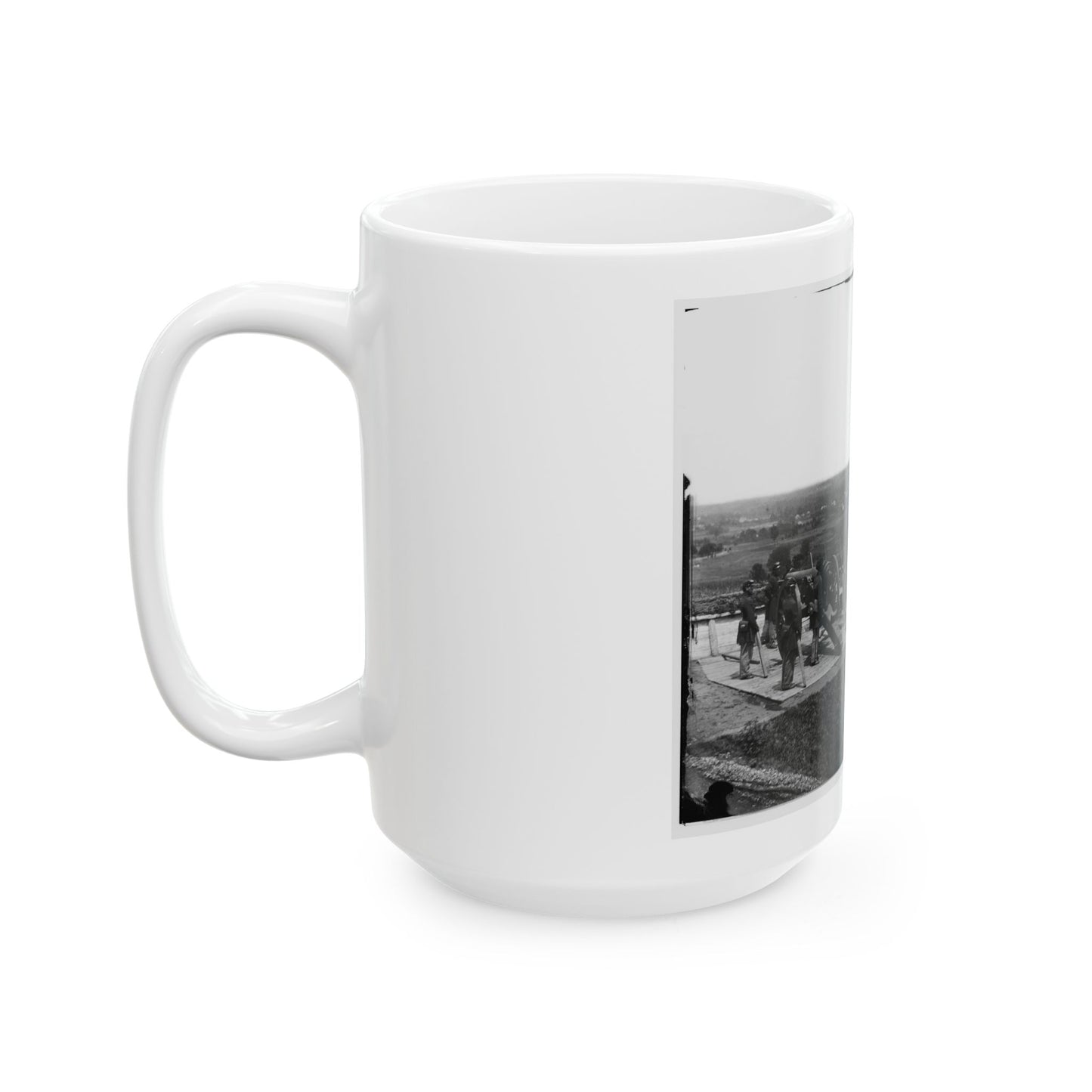 District Of Columbia. Gun Crews Of Company H, 3d Massachusetts Heavy Artillery, At Fort Lincoln (U.S. Civil War) White Coffee Mug