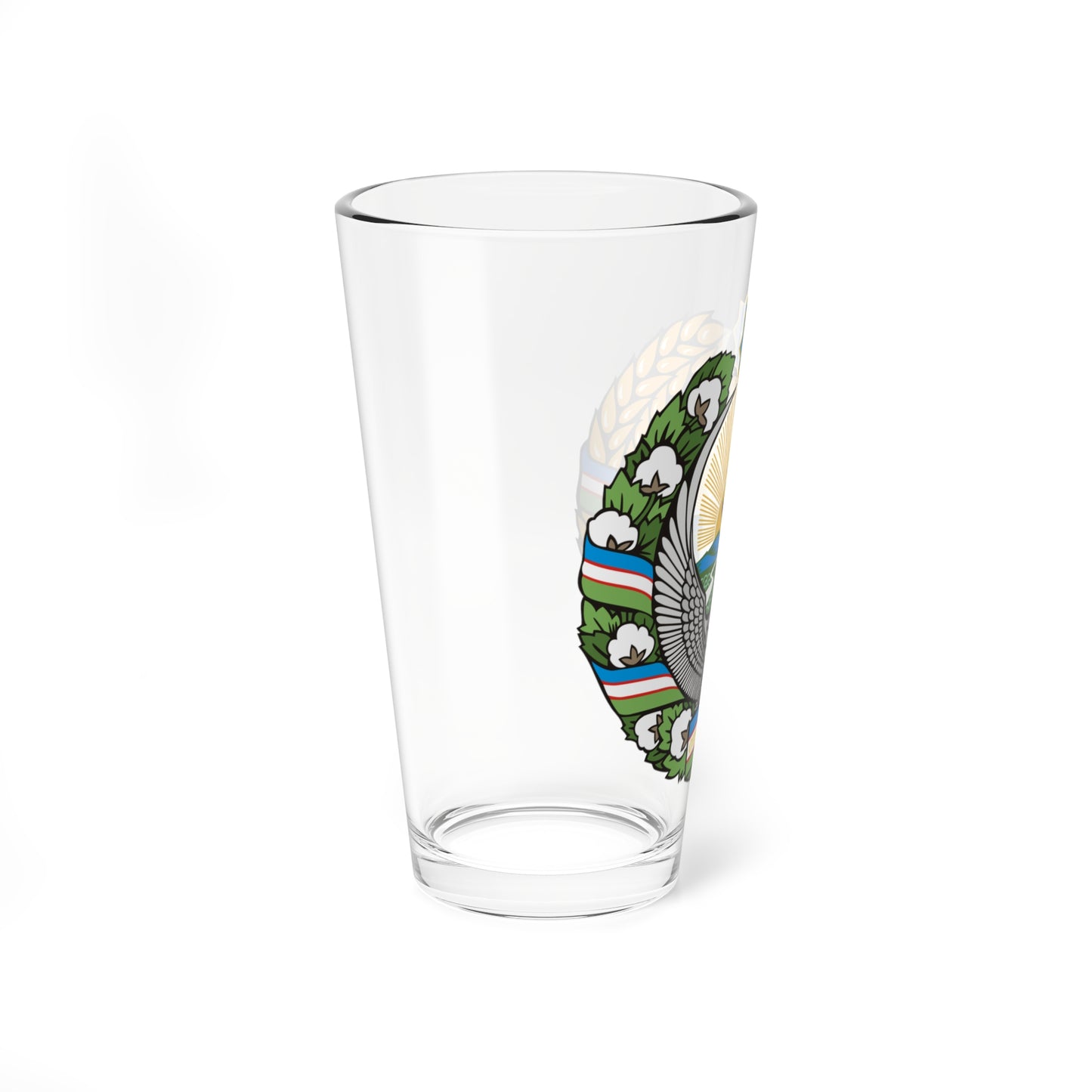 Emblem of Uzbekistan (Uzbekistan) (Coat of Arms) Pint Glass 16oz