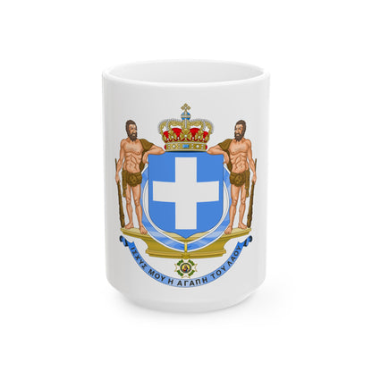 Coat of Arms of Greece (blue cross) - White Coffee Mug