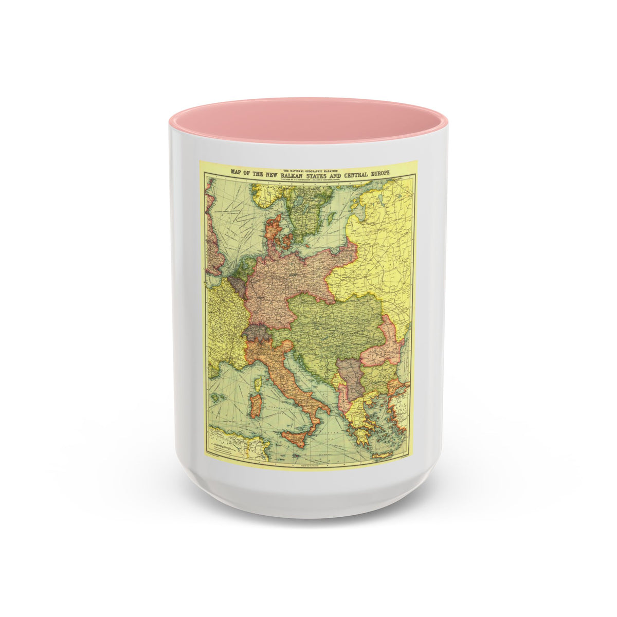 Europe, Central & the Balkan States (1915) (Map) Accent Coffee Mug
