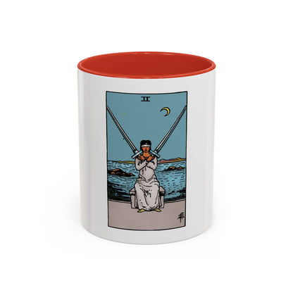 The 2 of Swords (Tarot Card) Accent Coffee Mug