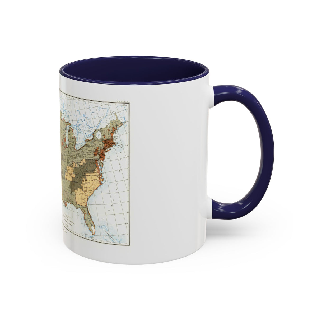 USA - The United States (1892) (Map) Accent Coffee Mug
