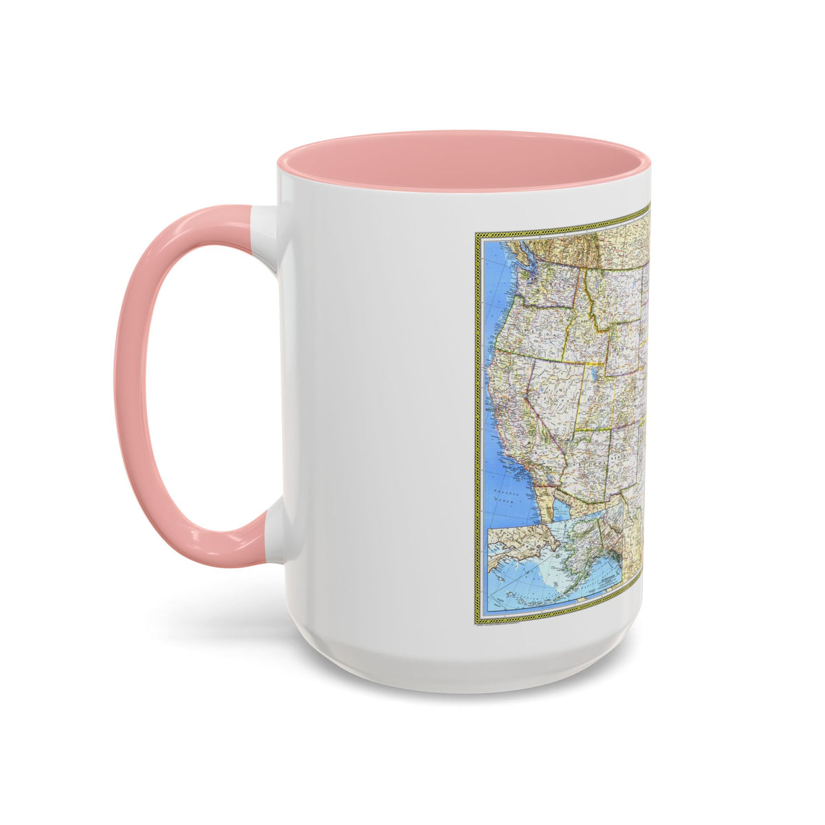 USA - The United States (1987) (Map) Accent Coffee Mug