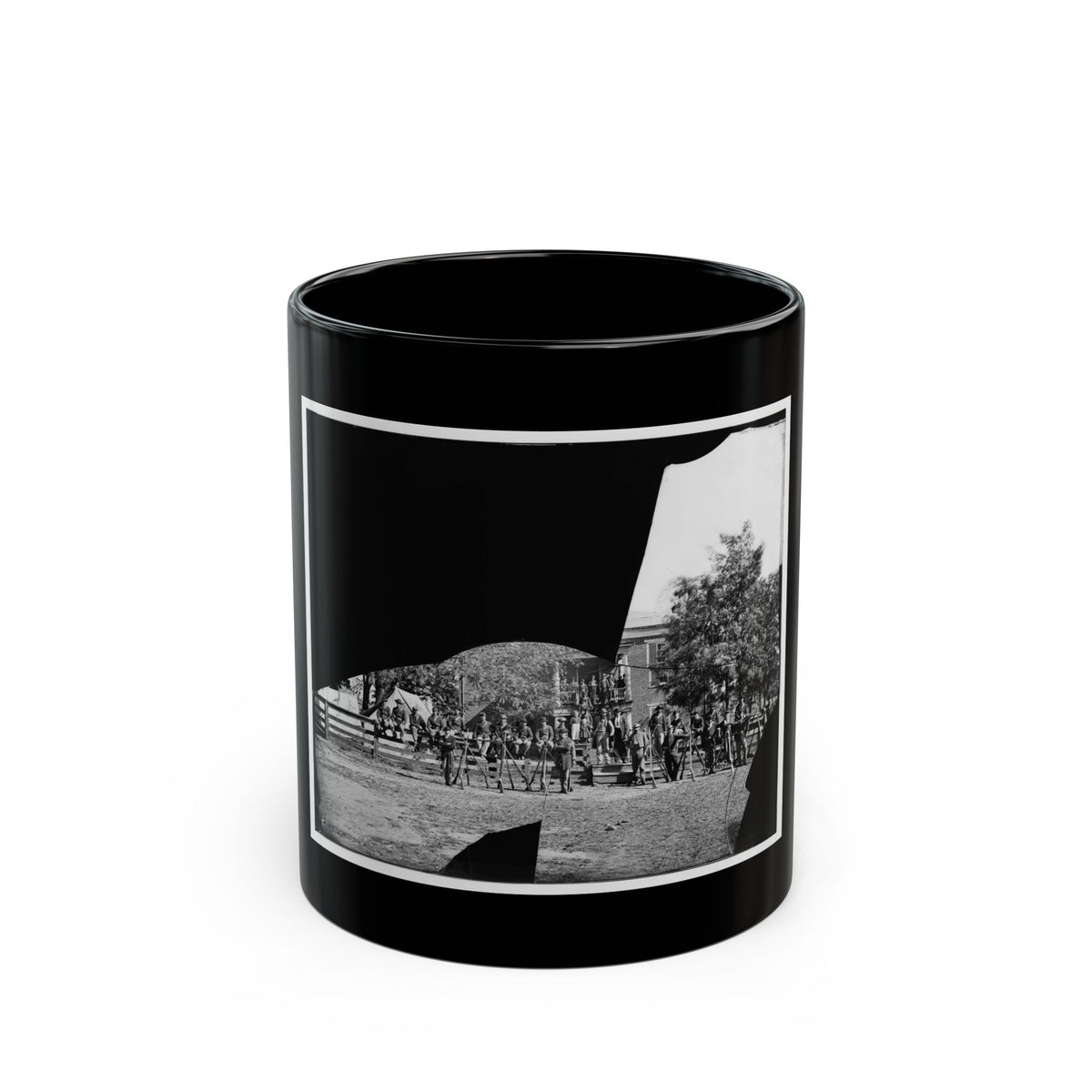 Brandy Station, Virginia. Headquarters, 1st Bridgade Horse Artillery (U.S. Civil War) Black Coffee Mug