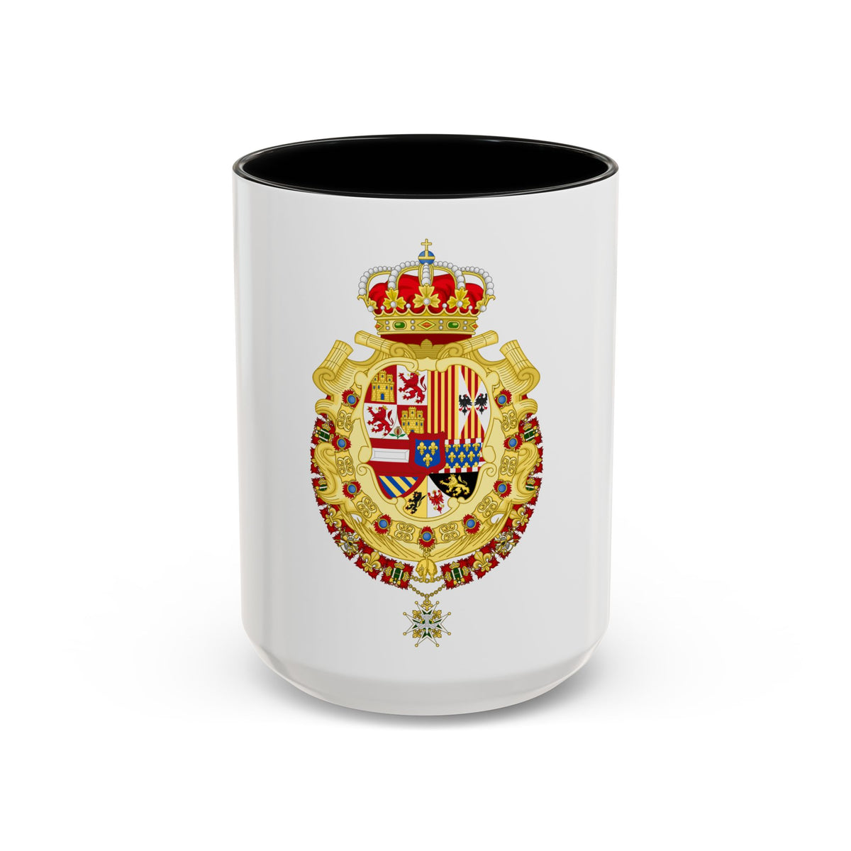 Royal Greater Coat of Arms of Spain (1700-1761) - Accent Coffee Mug