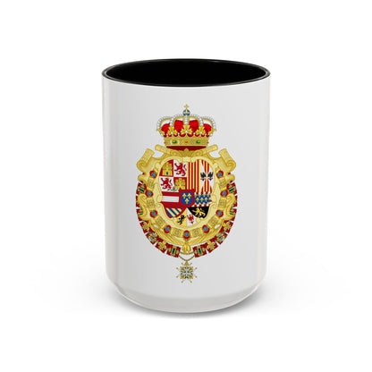 Royal Greater Coat of Arms of Spain (1700-1761) - Accent Coffee Mug