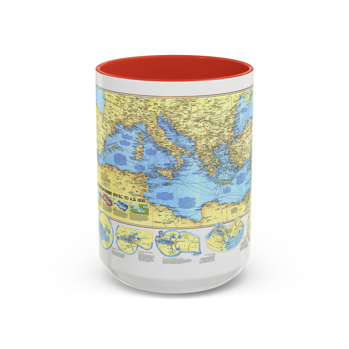 Mediterranean - Historic , 800 BC to AD 1500 (1982) (Map) Accent Coffee Mug