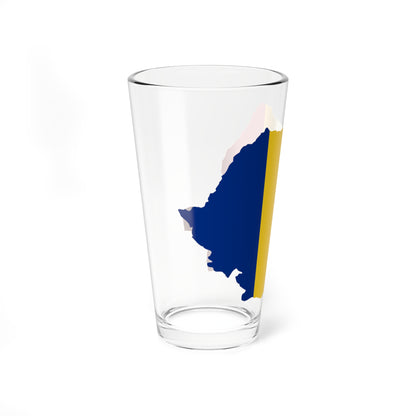 Flag map of Romania (Oman) Pint Glass 16oz
