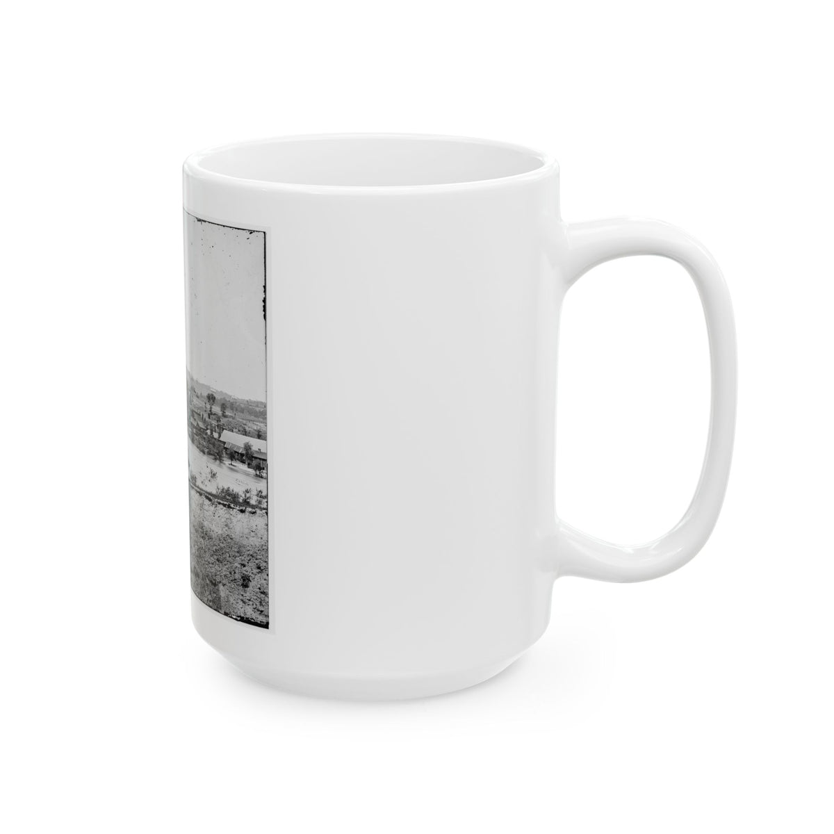 Richmond, Va. Railroad Bridge And Old Dominion Iron And Nail Works On Belle Isle (U.S. Civil War) White Coffee Mug