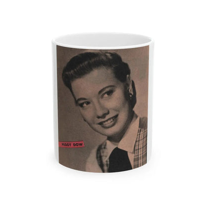 Peggy Dow #64 - Early 50's B&W Glamour Fashion Portrait Photo Magazine Clipping (Vintage Female Icon) White Coffee Mug-11oz-Go Mug Yourself