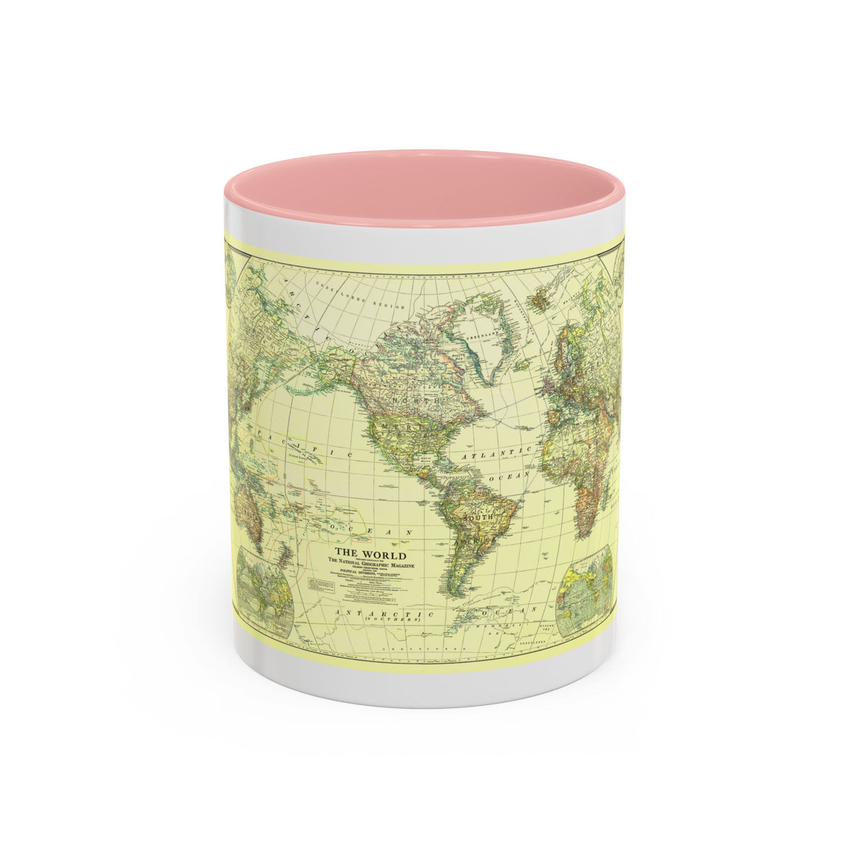 World Map - Political Divisions (1922) (Map) Accent Coffee Mug