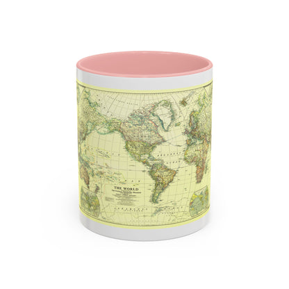 World Map - Political Divisions (1922) (Map) Accent Coffee Mug