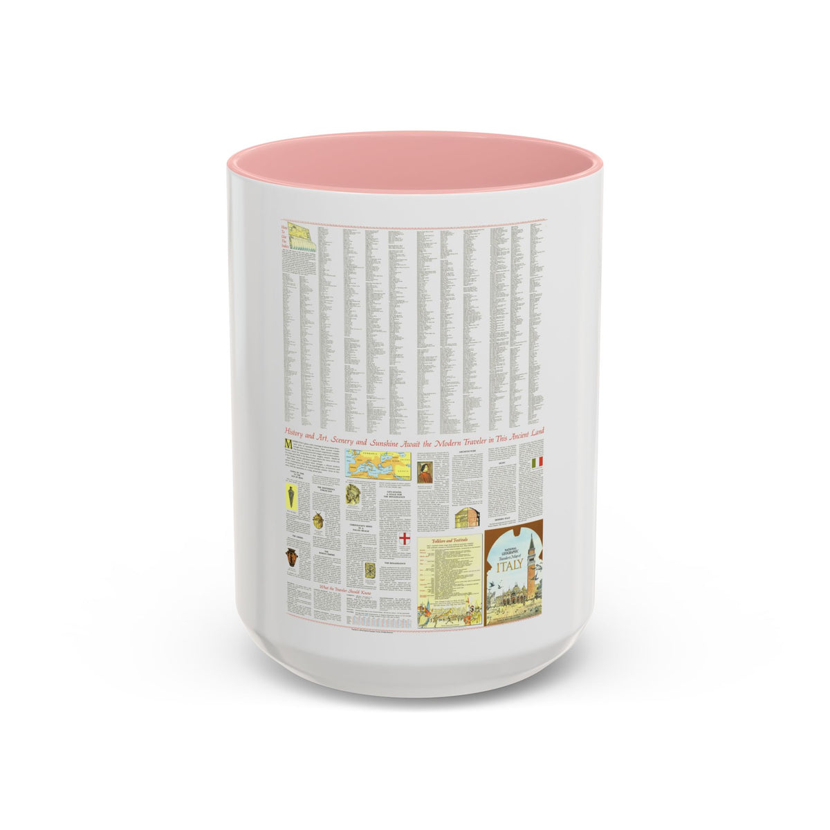 Italy - A Traveller's Map 2 (1970) (Map) Accent Coffee Mug