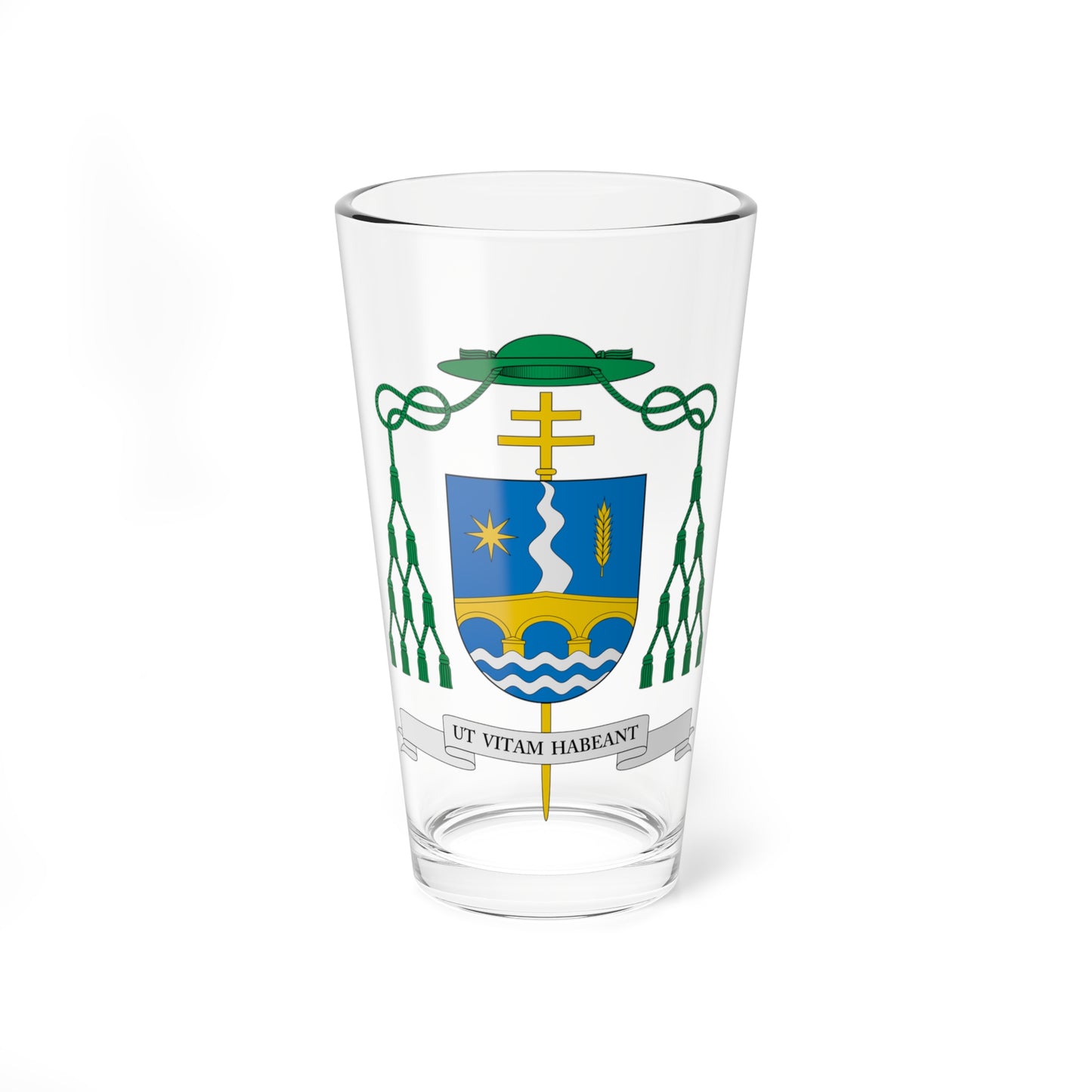 Escudo de Fidel Herráez Vegas (Spain) (Coat of Arms) Pint Glass 16oz