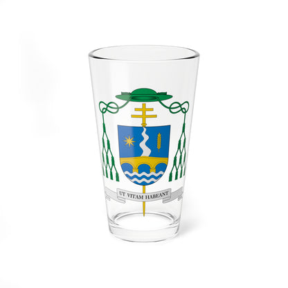 Escudo de Fidel Herráez Vegas (Spain) (Coat of Arms) Pint Glass 16oz