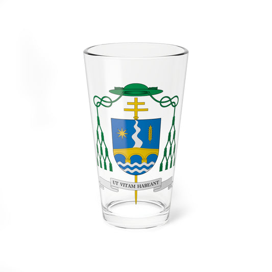 Escudo de Fidel Herráez Vegas (Spain) (Coat of Arms) Pint Glass 16oz