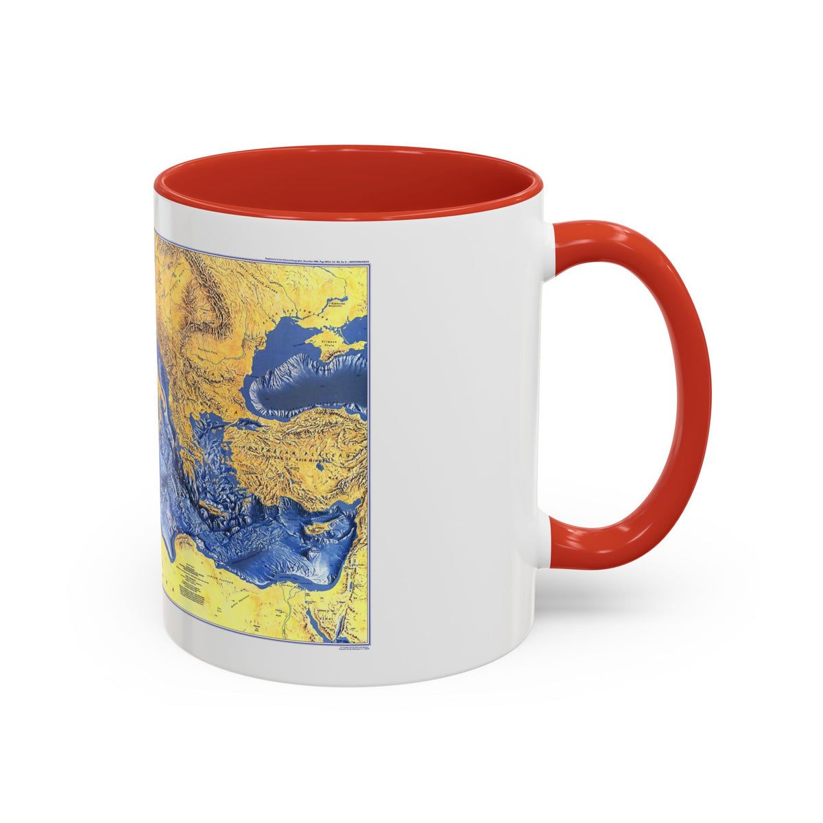 Mediterranean Seafloor (1982) (Map) Accent Coffee Mug
