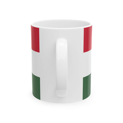Flag of Hungary with great coat of arms 1849 (Hungary) White Coffee Mug