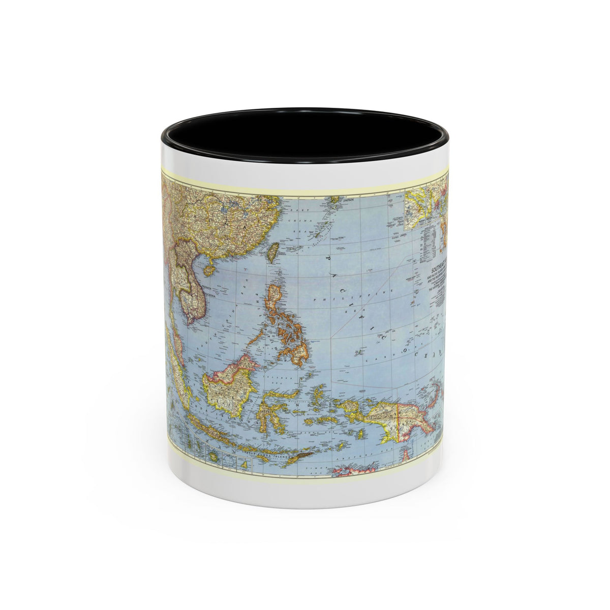 Pacific Islands - Southeast Asia (1944) (Map) Accent Coffee Mug