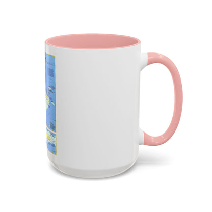 Americas - Threading the Island (1986) (Map) Accent Coffee Mug